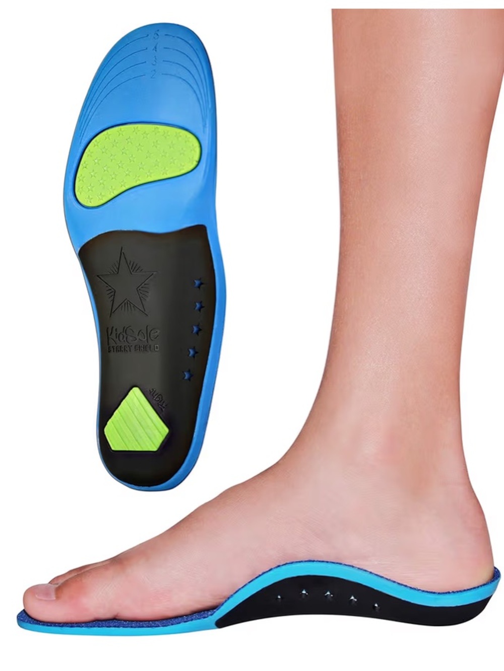 Blue & Green Orthotic Footbed Insoles for Women - Supportive Comfort